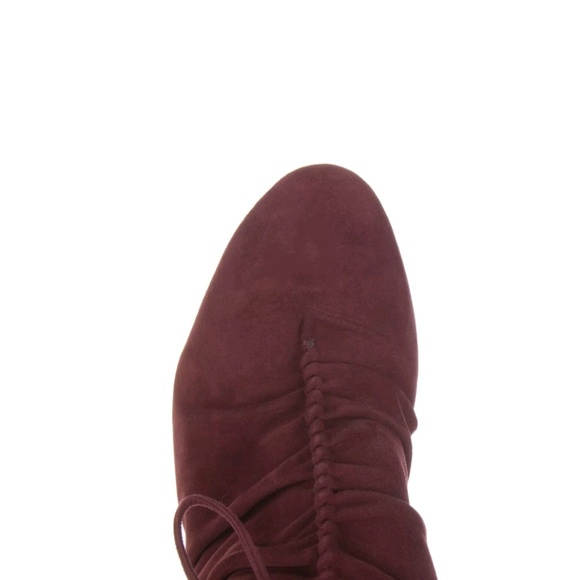 NEW Sergio Rossi Mink/ Suede Burgundy Red Boots - Picture 7 of 8